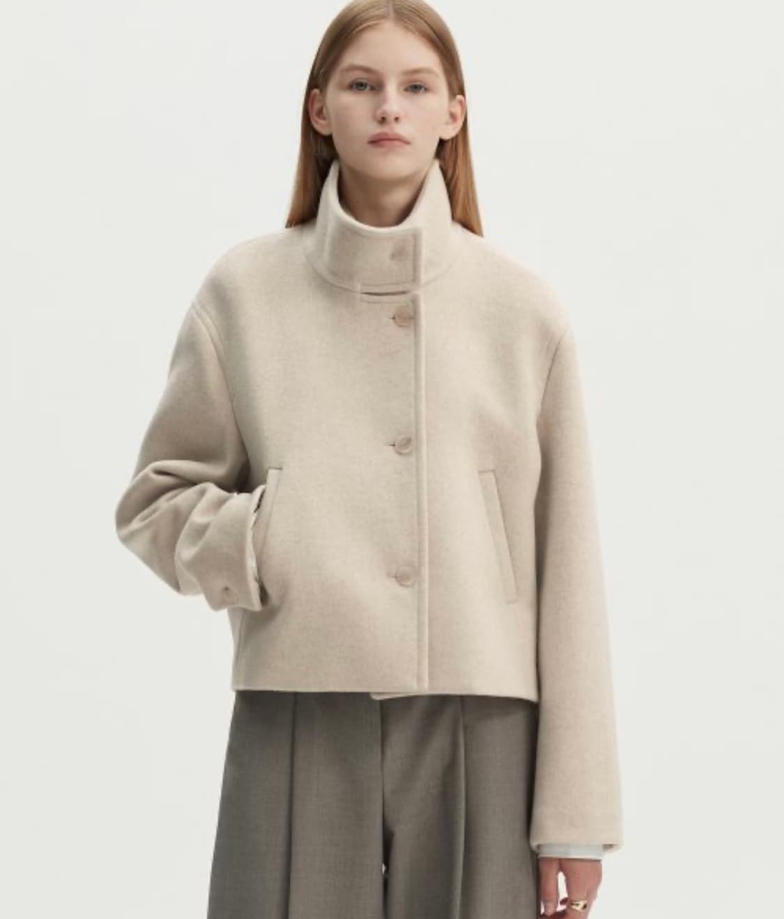 몽돌 울 하이넥 코트  상품이미지1