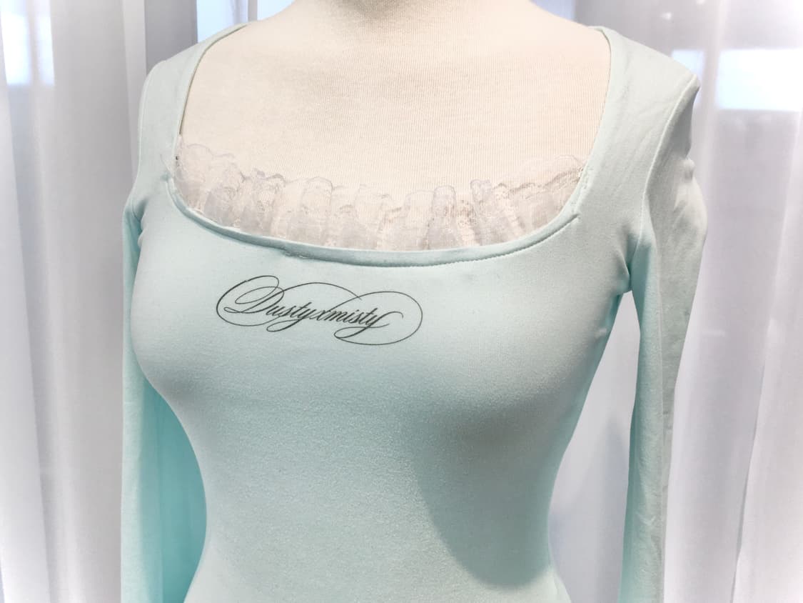 Mint White Lace Sleeve Top 상품이미지1