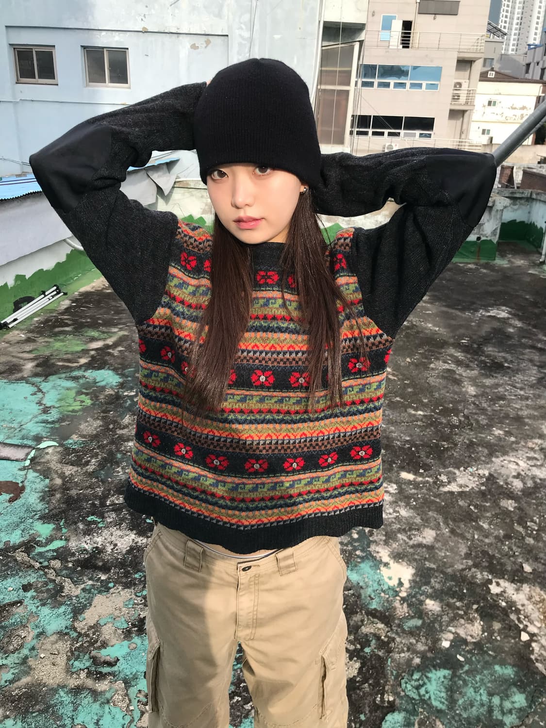 빈티지 패턴 니트  상품이미지1