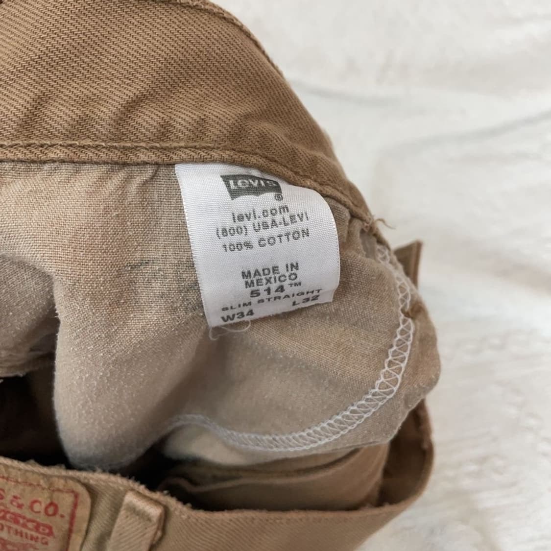 [34인치] 리바이스 514 빈티지 슬림 스트레이트 베이지 팬츠 상품이미지7