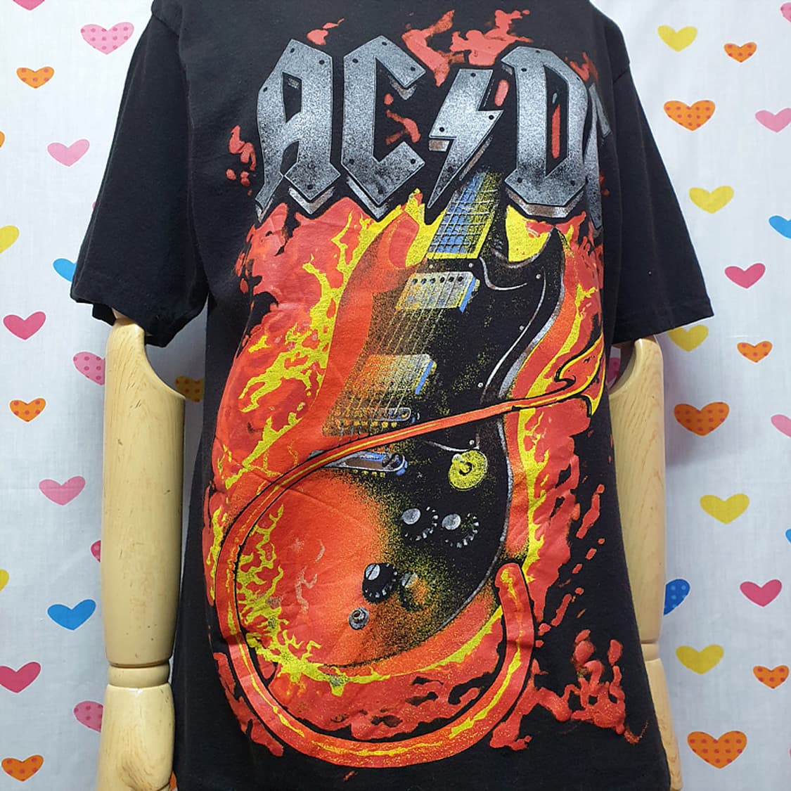 ACDC 락밴드 파이어 기타 악마 데빌 그래픽 프린팅 프린트 반팔티셔츠 상품이미지4
