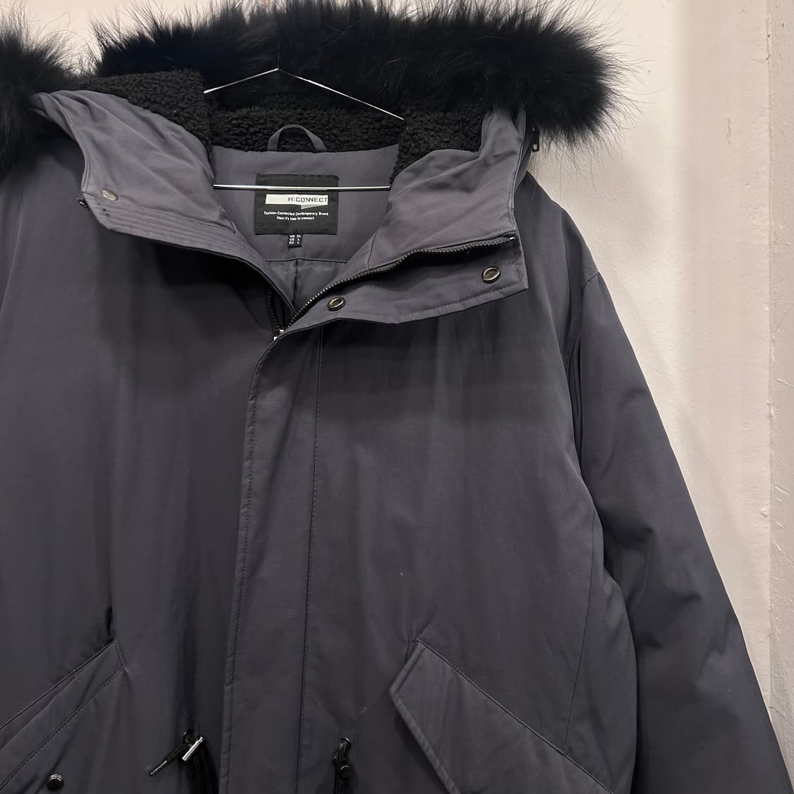 H.CONNECT 덕다운 헤어후드 롱 야상 패딩 상품이미지1