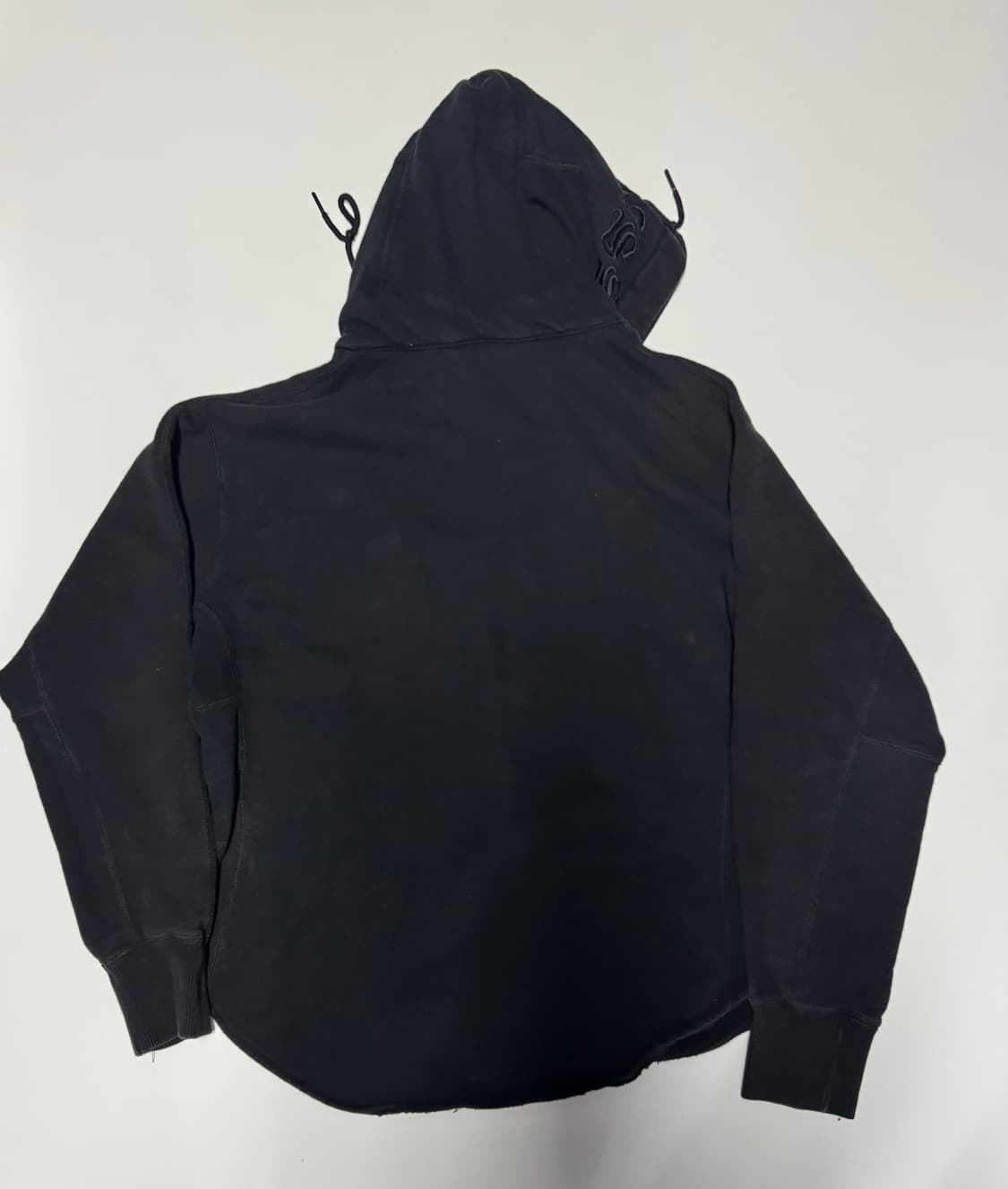 정품 매니아매스 빈티지 오버핏 크롭 후드집업 M 블랙 상품이미지2