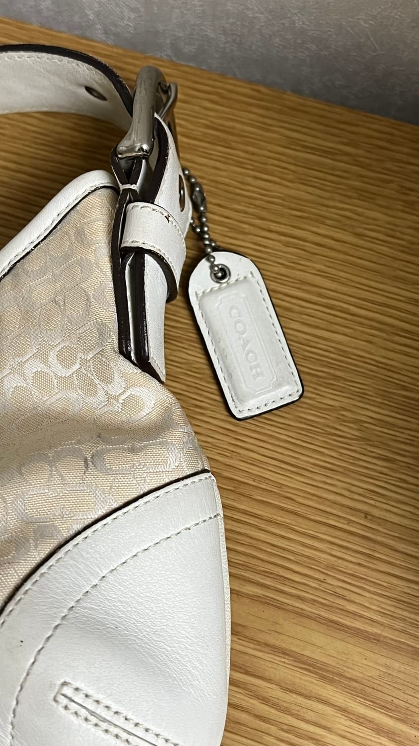 2000s coach 코치 시그니처 화이트 호보백 숄더백 상품이미지5