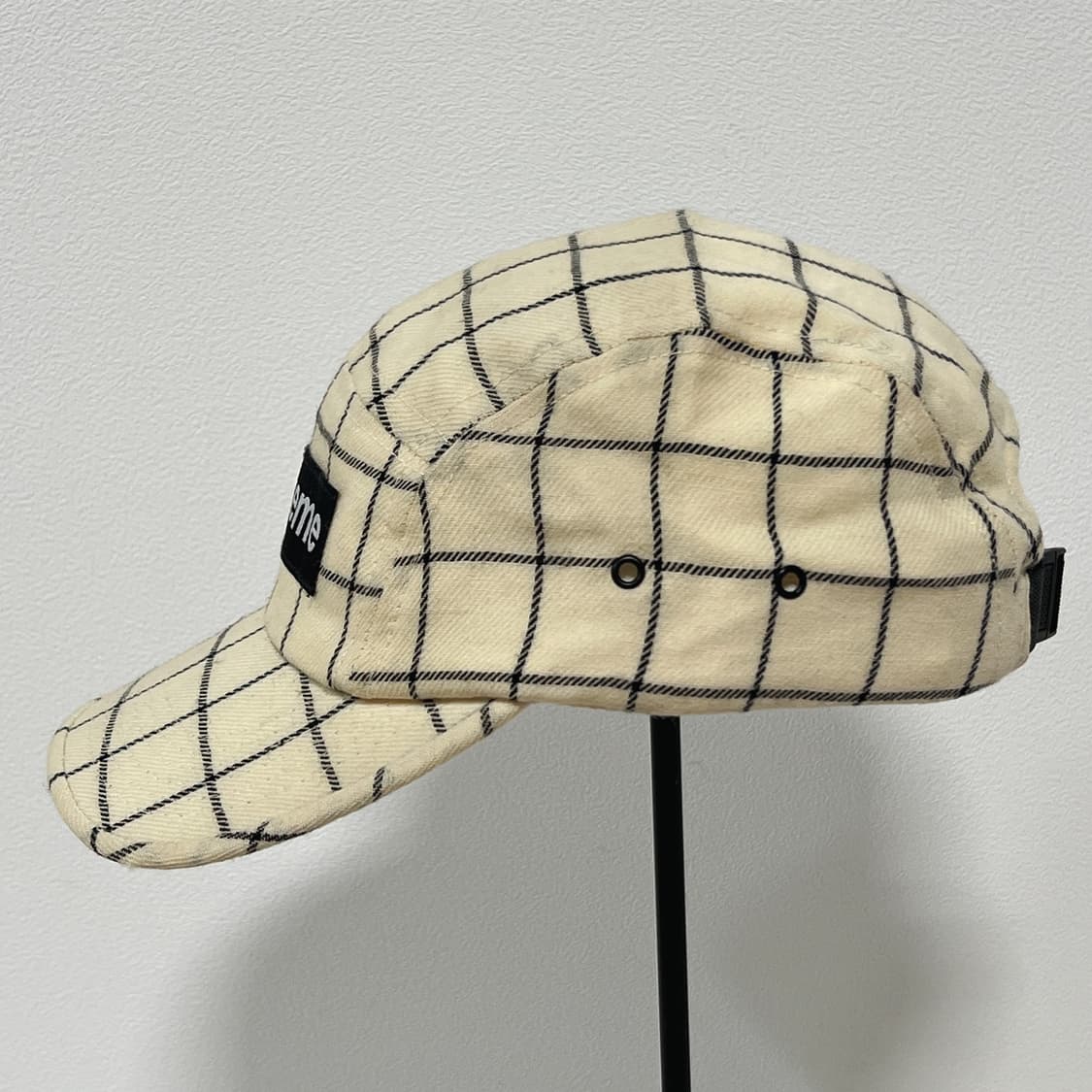 슈프림 2004 아이보리 체크 패턴 캠프캡  상품이미지4