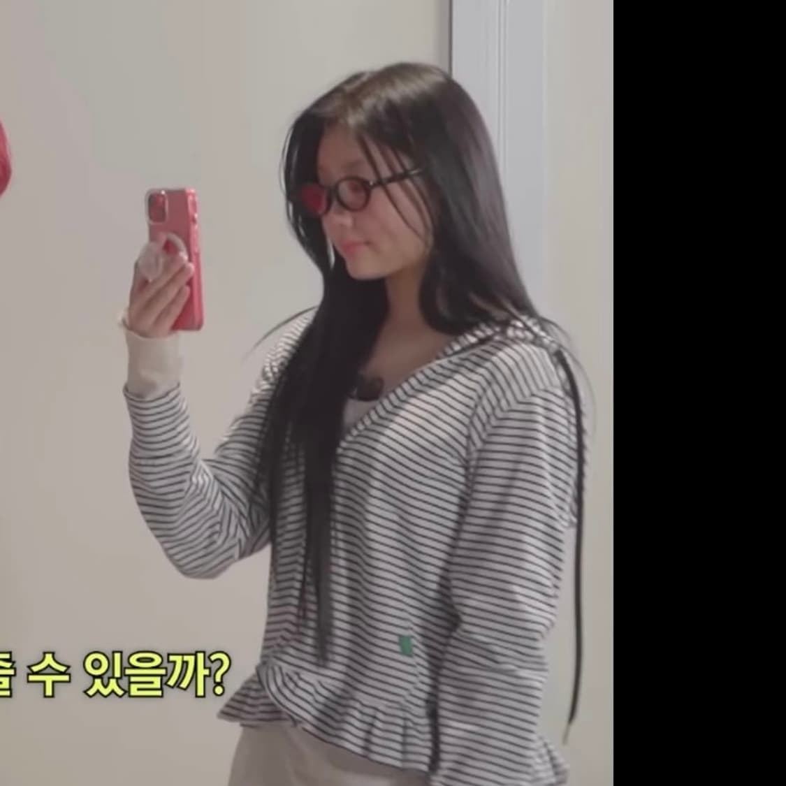 (아일릿 원희 착용) 노컨텐츠 스트라이프 프릴 후드집업 코이세이오 지초이 상품이미지4