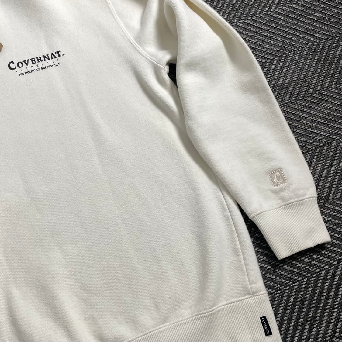 커버낫 헤비코튼 빅로고 크림 맨투맨o 4450 상품이미지3