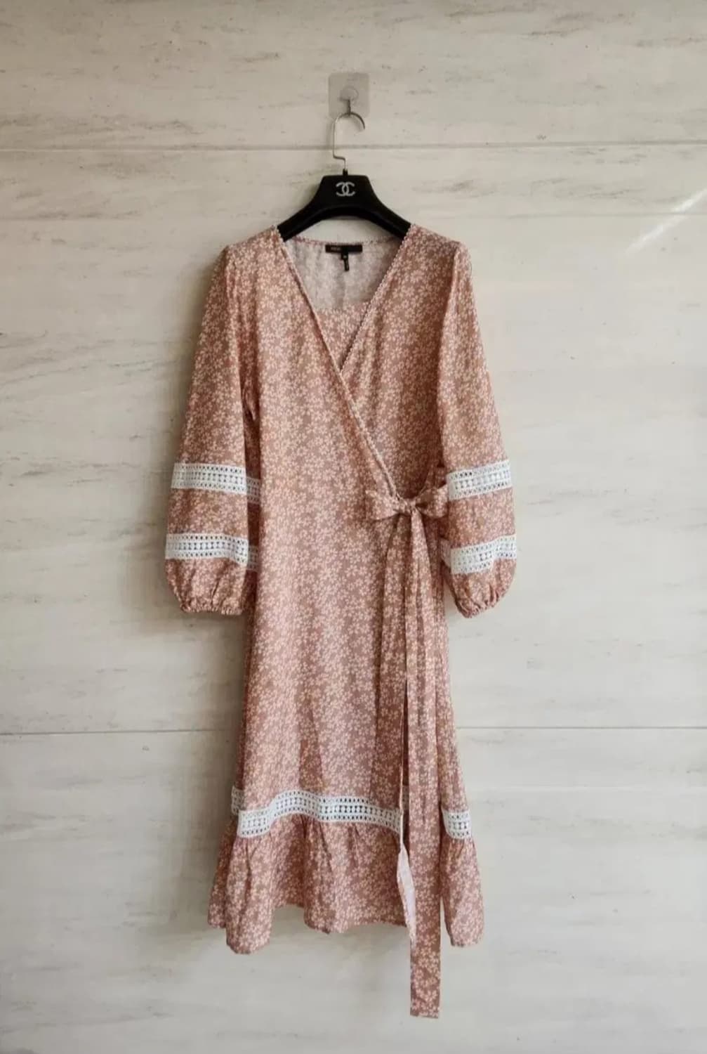 마쥬 2023 린넨블렌드 플로럴 랩원피스 66사이즈 상품이미지3