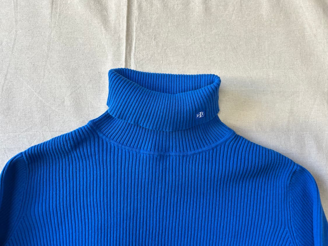 블루 터틀넥 폴라티 상품이미지2