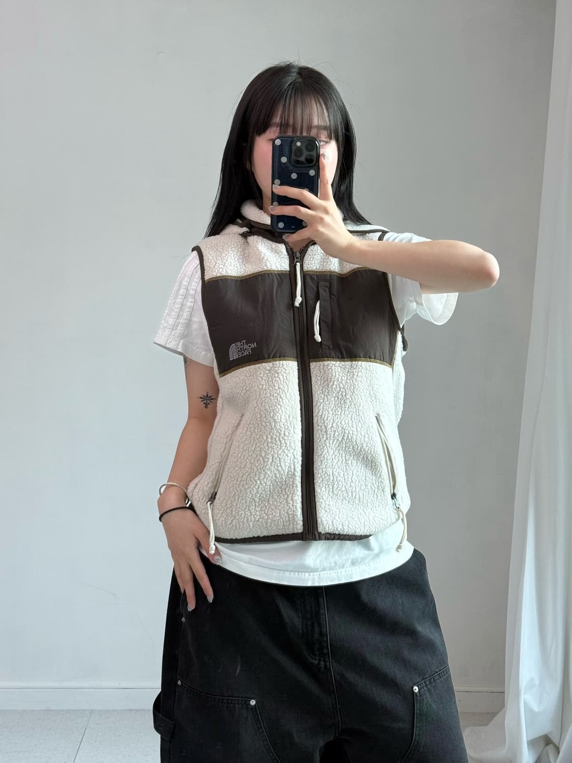 노스페이스 브라운 후리스 베스트 집업 상품이미지1