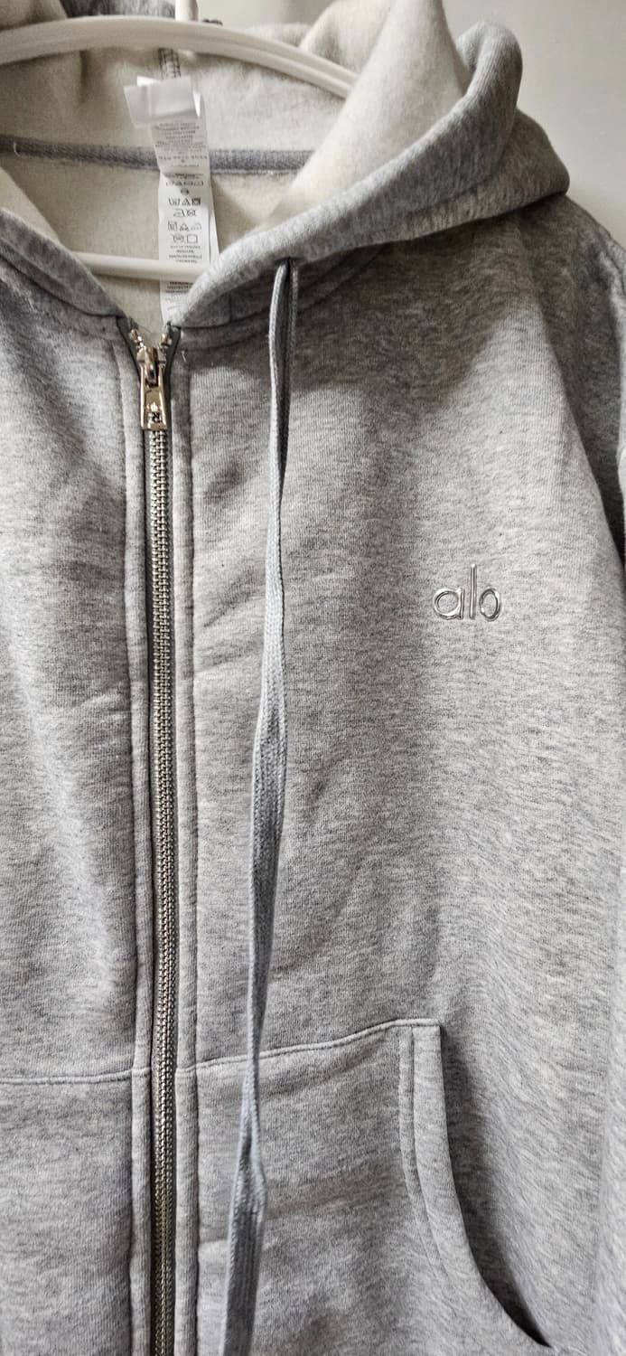 Alo Yoga 집업 후드 스몰 그레이 상품이미지4