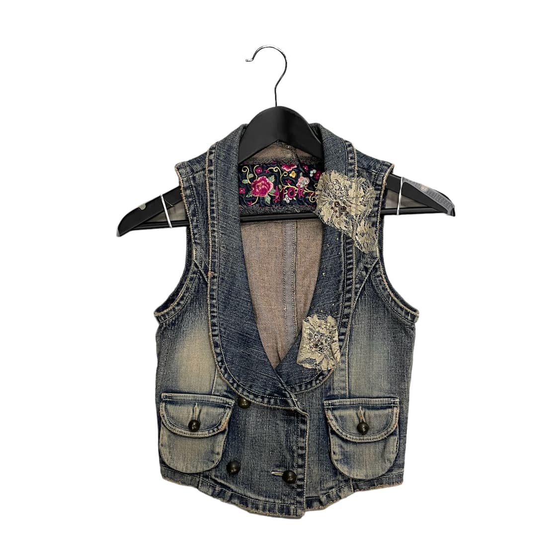 큐빅 데님 조끼 상품이미지1