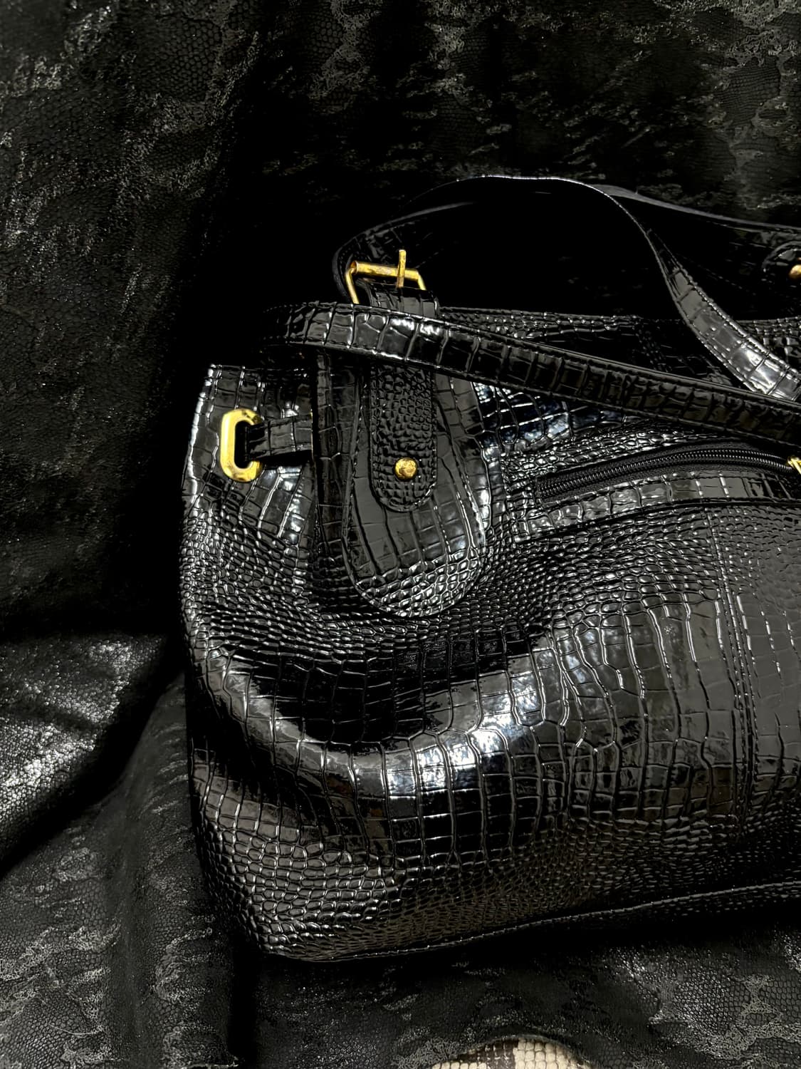 “Vintage” 00’s Mood Black Croco Bag 상품이미지2