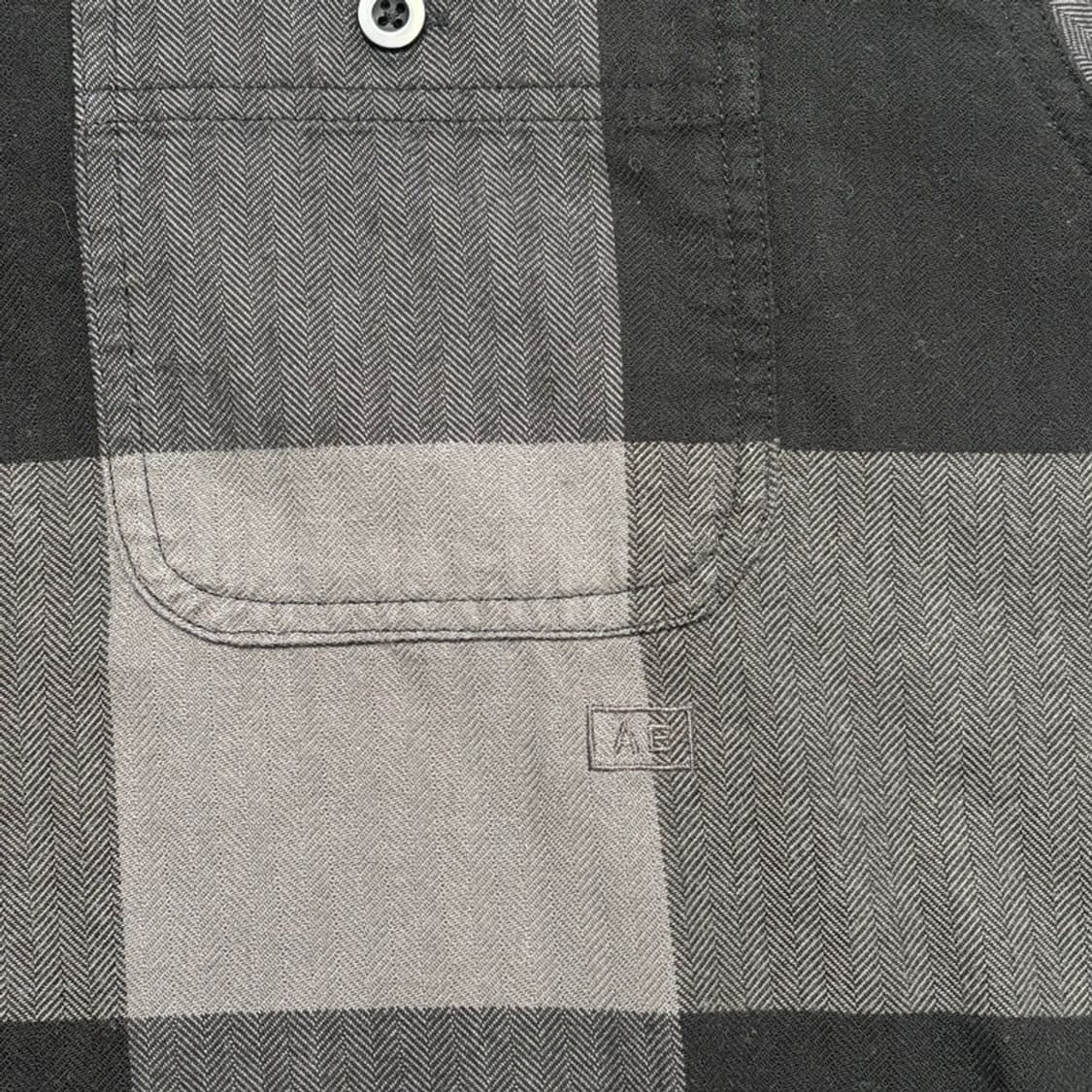 AMERICAN EAGLE 코튼 체크 워크셔츠 그레이 XL 상품이미지2