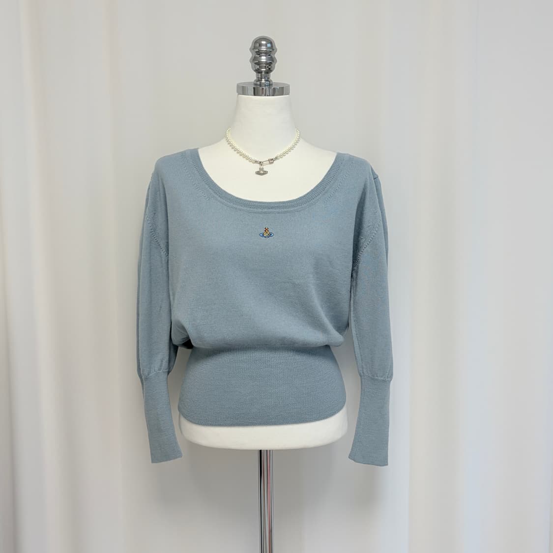 비비안웨스트우드 유넥 울 니트 스카이블루 상품이미지3