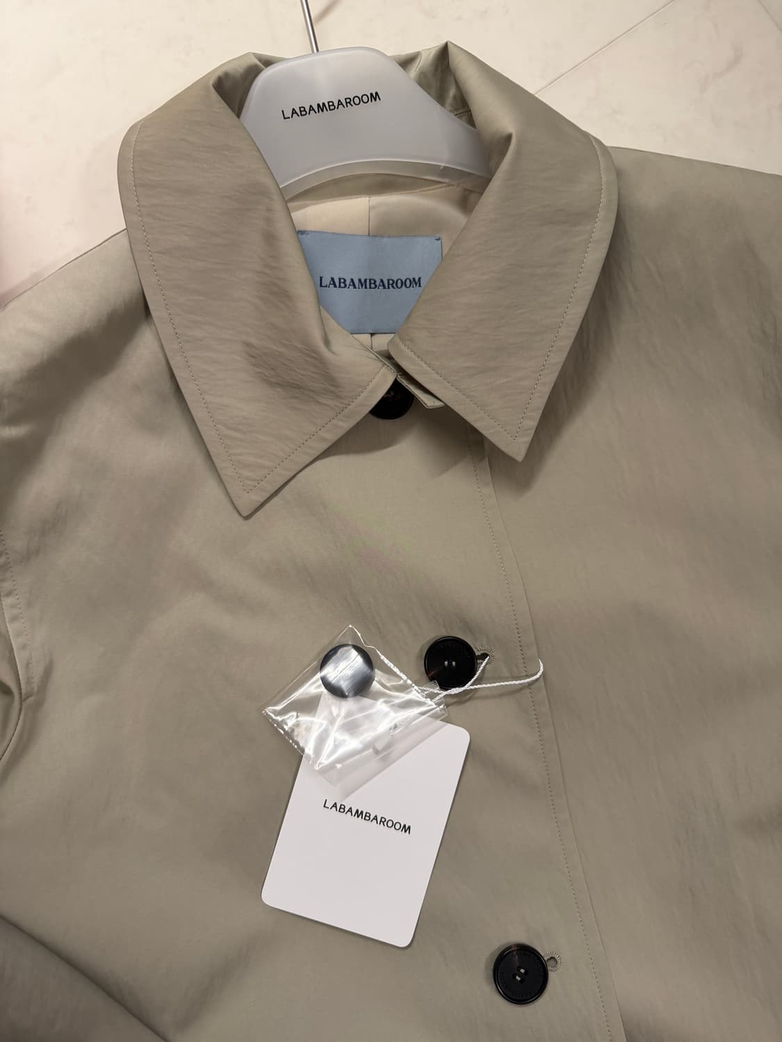 라밤바룸 ss 코라트렌치 oyster gray 1사이즈 새상품 상품이미지5