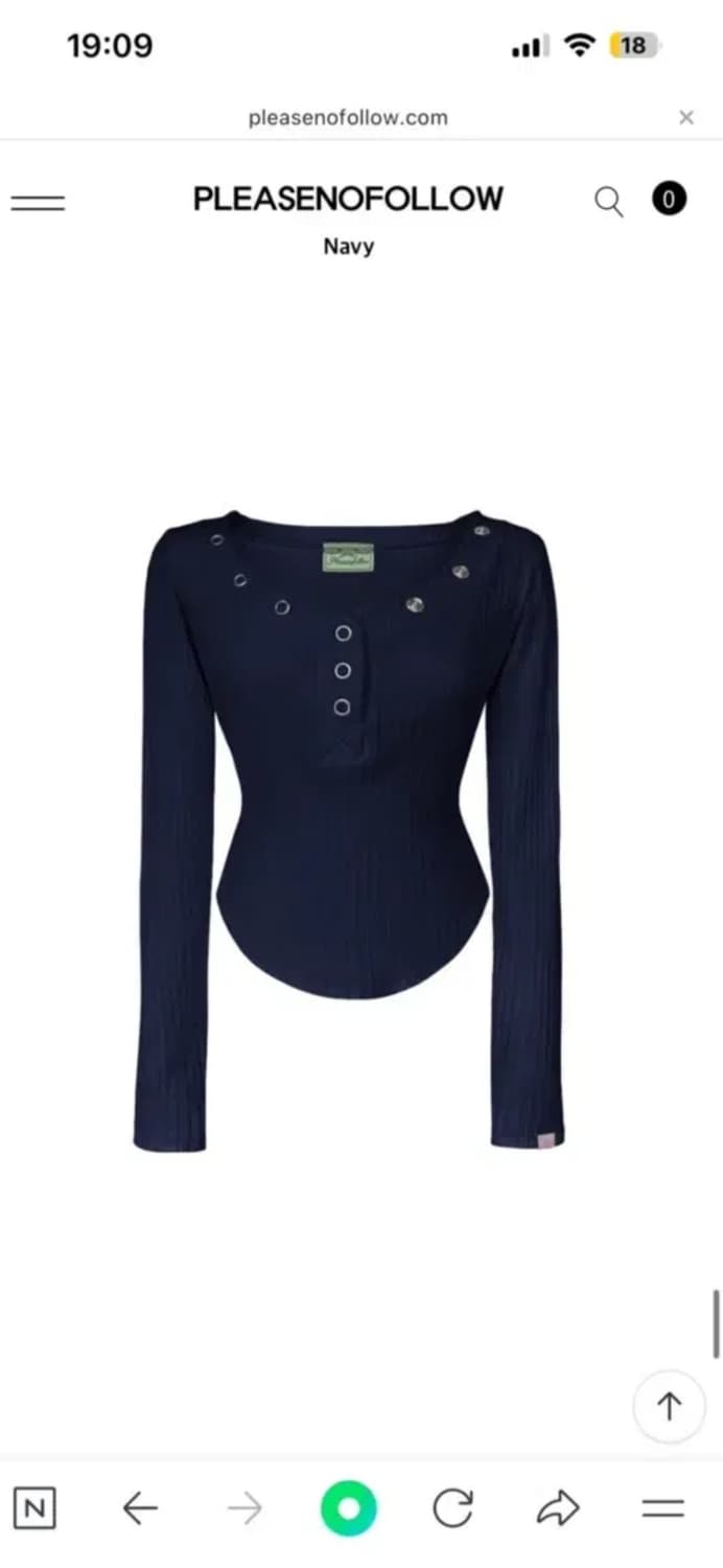 플리즈노팔로우 버니탑 네이비 상품이미지1