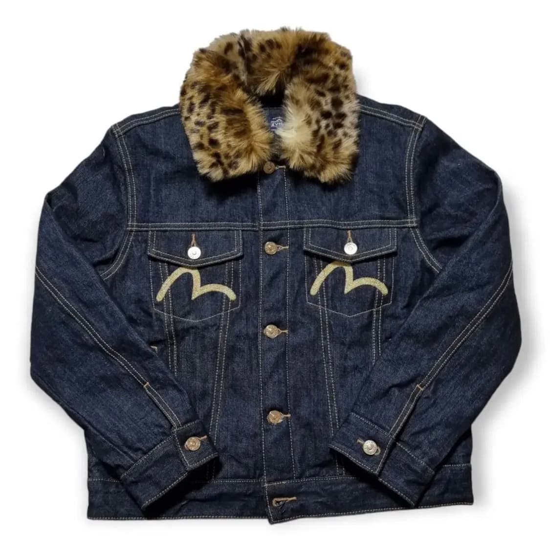 구함글) 에비수 레오파드 퍼 데님 자켓 상품이미지1