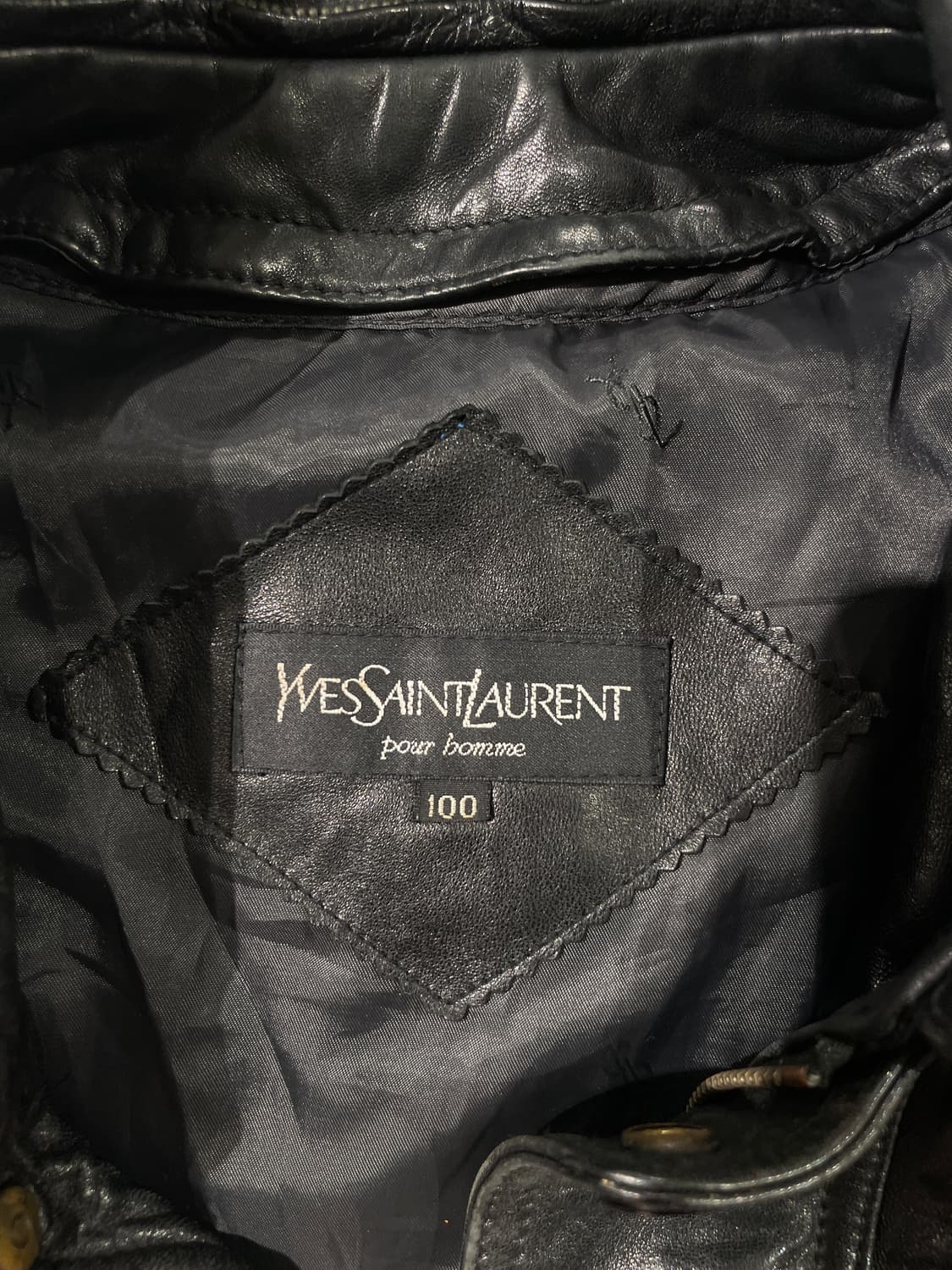 이브 생로랑 뿌르 옴므 블랙 클래식 쉽 레더 자켓 상품이미지7