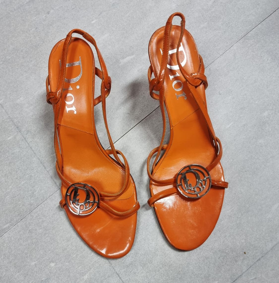 디올 Dior 슬링백 샌들 힐 슈즈 구두 (245/37.5) Italy 상품이미지1