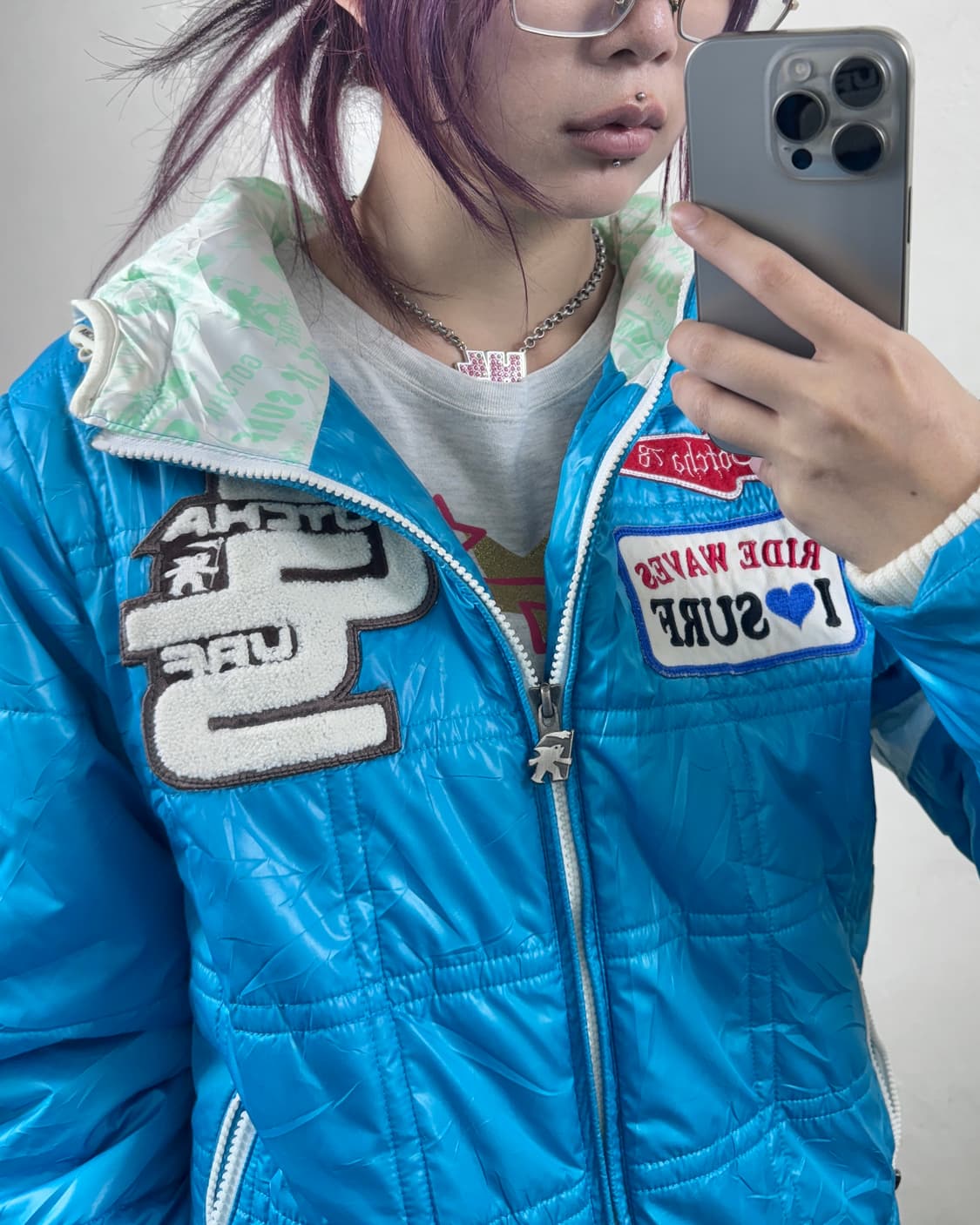 키치 패치포인트 패딩 상품이미지3