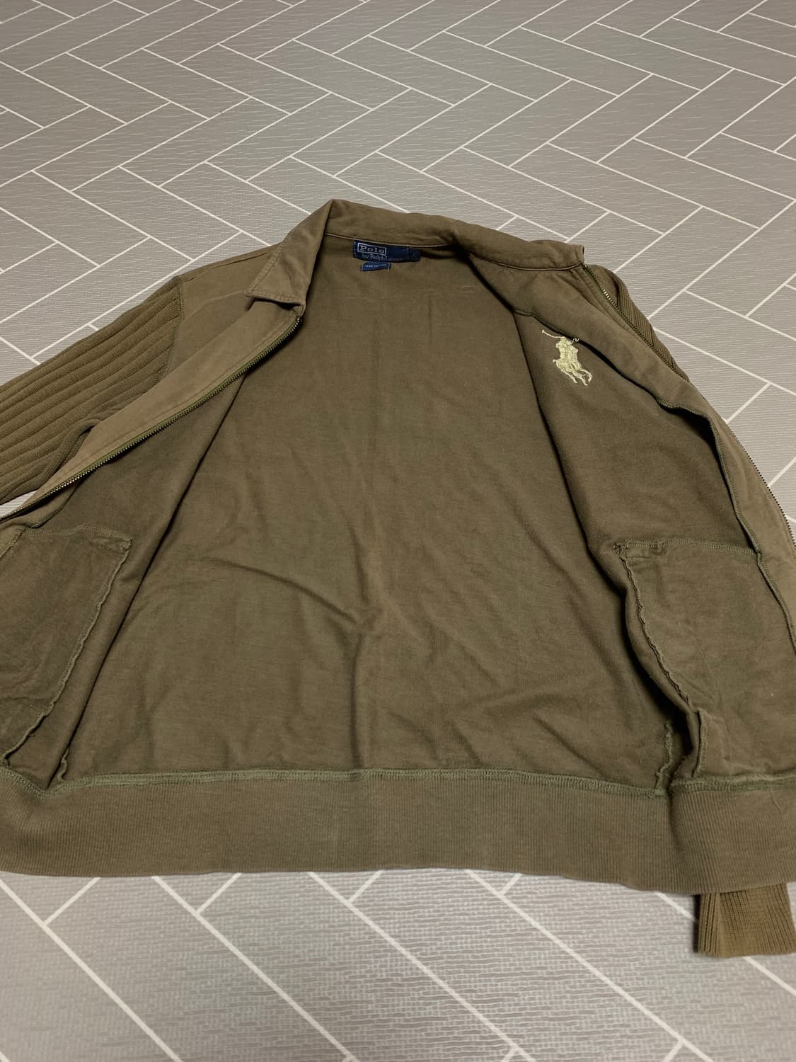 폴로 빅포니 더블 니트코튼집업 트윌자켓 상품이미지5