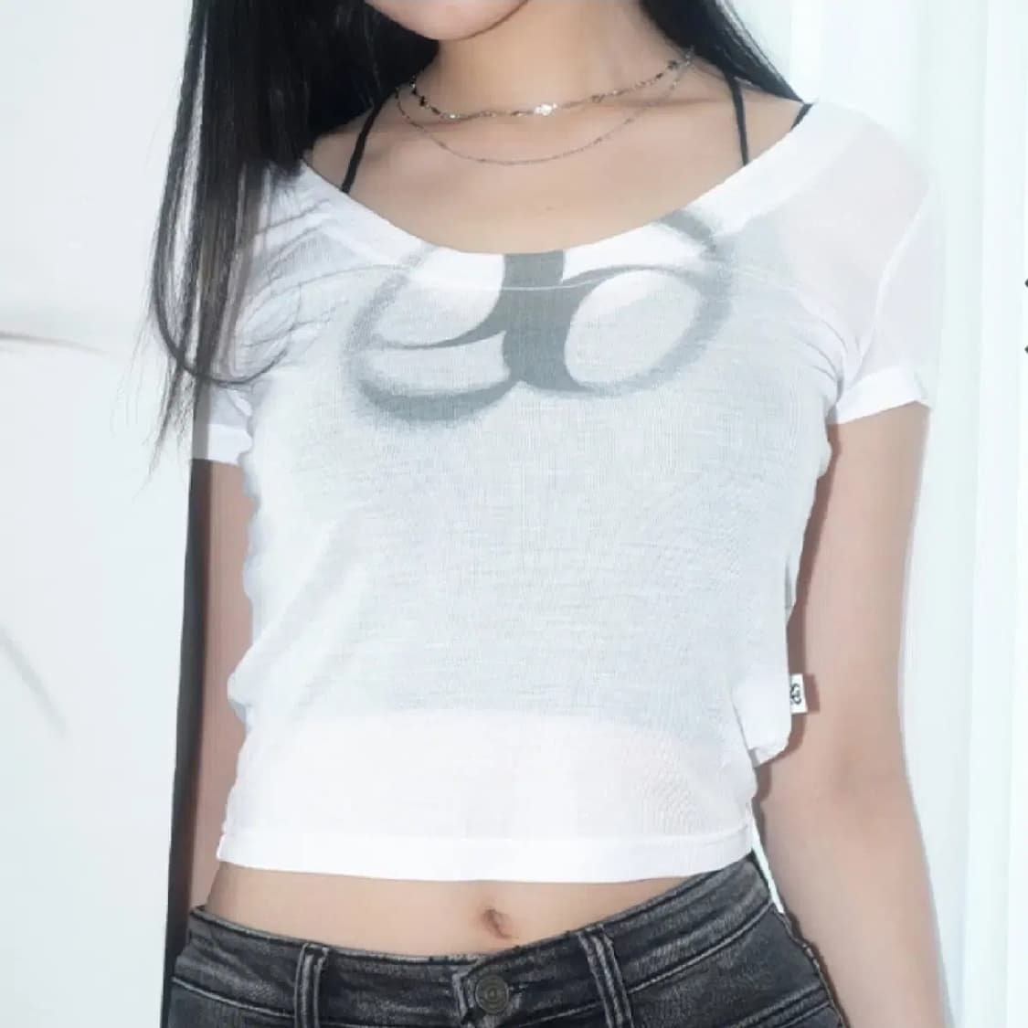 애즈온 시스루 티 반팔 상품이미지2