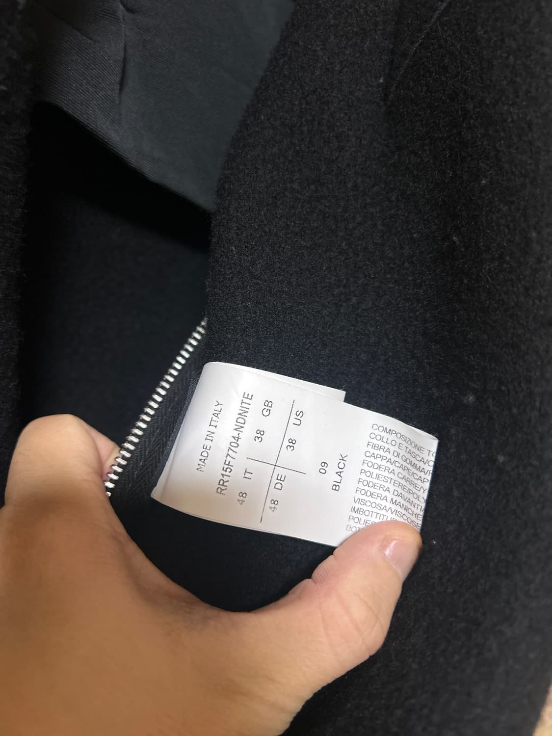 릭오웬스 15fw 코트 스핑크스코트 48사이즈 상품이미지6