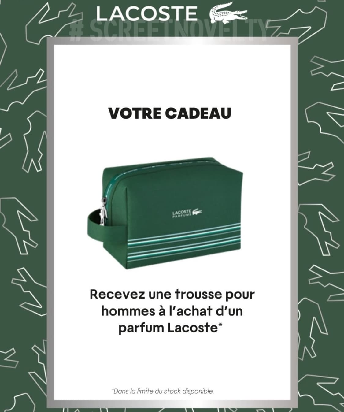 라코스테 퍼퓸 핸들 파우치 기프트 그린 상품이미지1