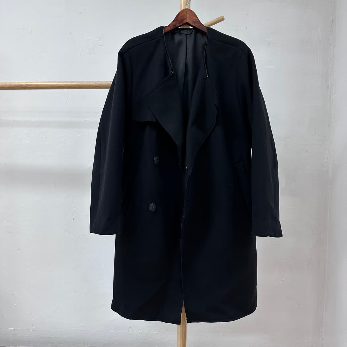 SYSTEM 시스템 울 캐시미어 배색 더블 코트 100(105) J24 상품이미지9