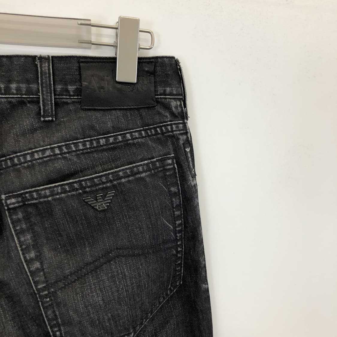 AJ 아르마니진 (국내판) 스틸로고 흑청 데님진 29 인치 상품이미지4