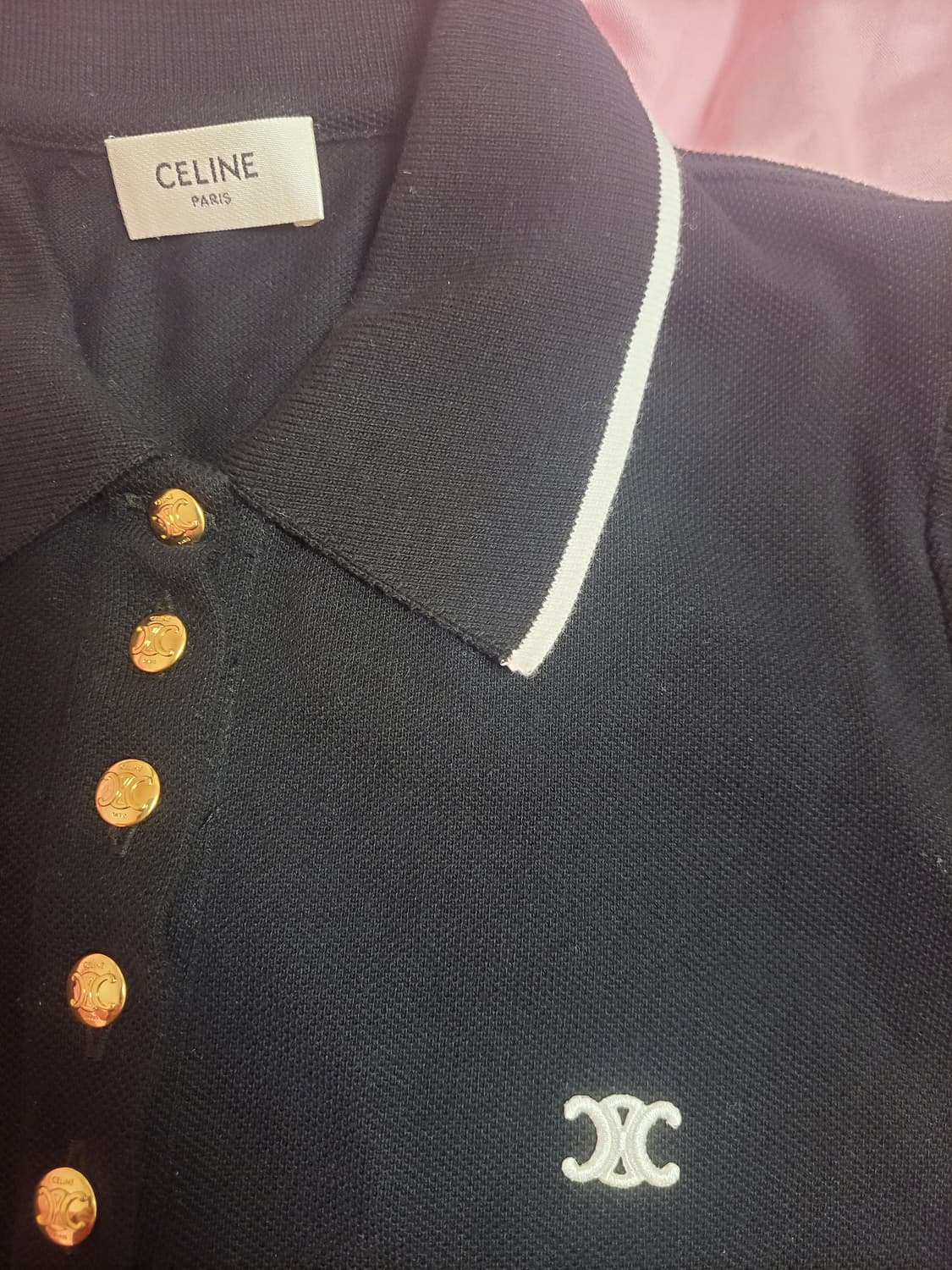 정품)급처상태좋음!셀린느 트리옹프 어깨셔링 PK 폴로티 카라티셔츠 상품이미지4