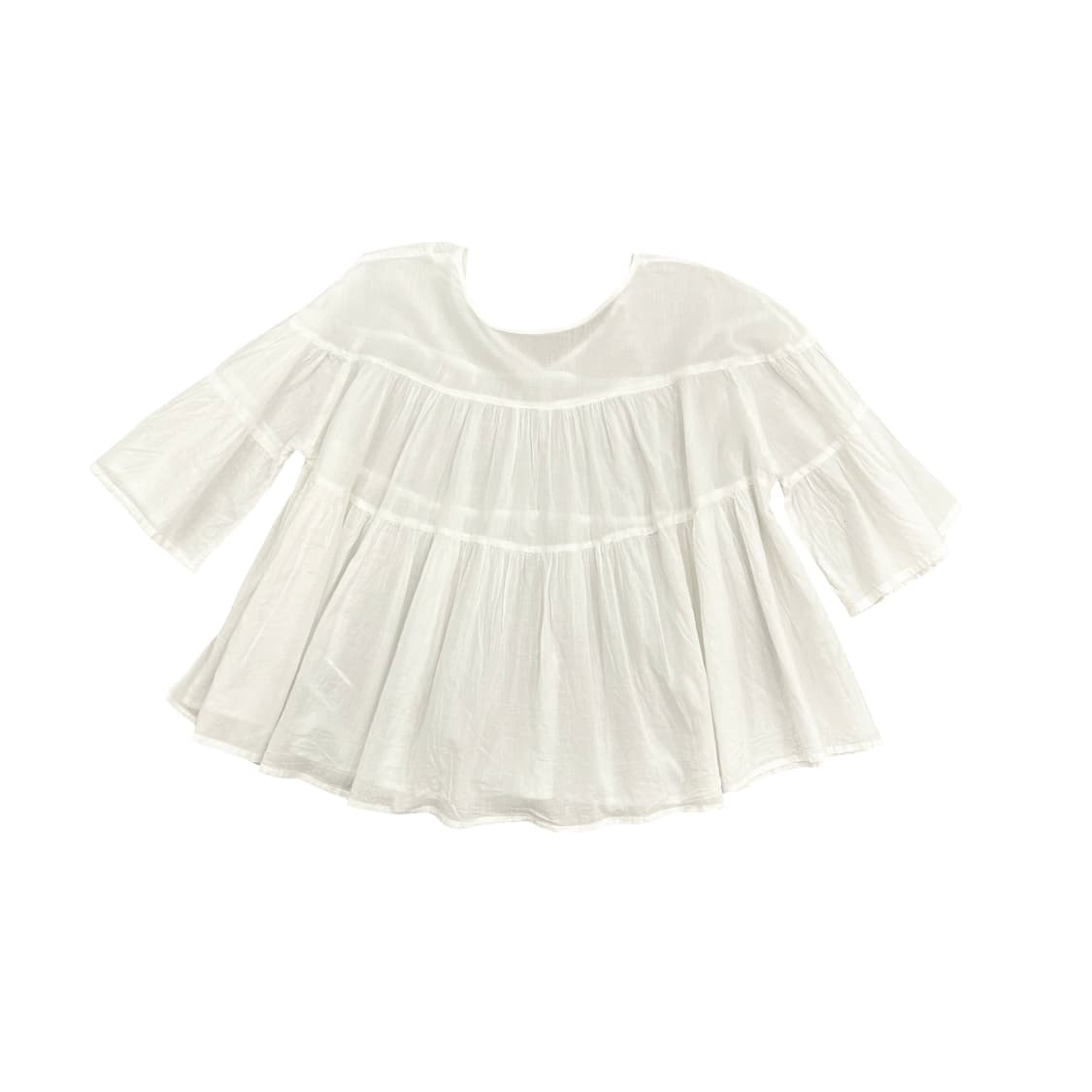 White Draping Frill Blouse 상품이미지2