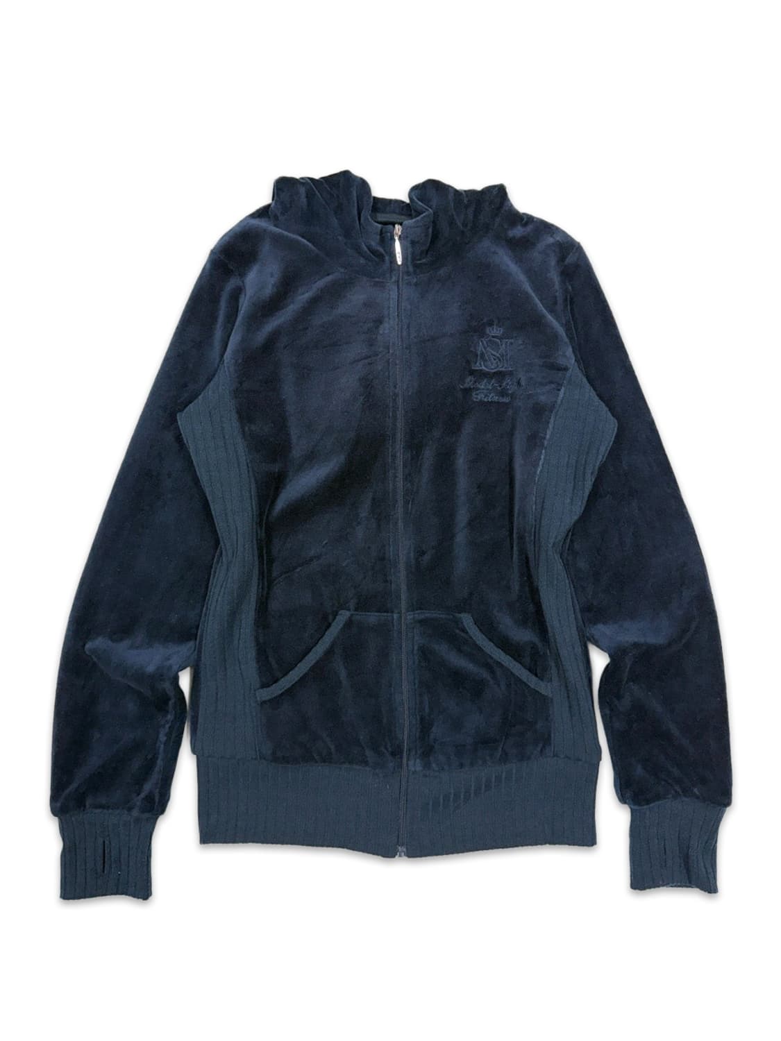 빈티지 네이비 벨뱃 갸루 후드집업 상품이미지1