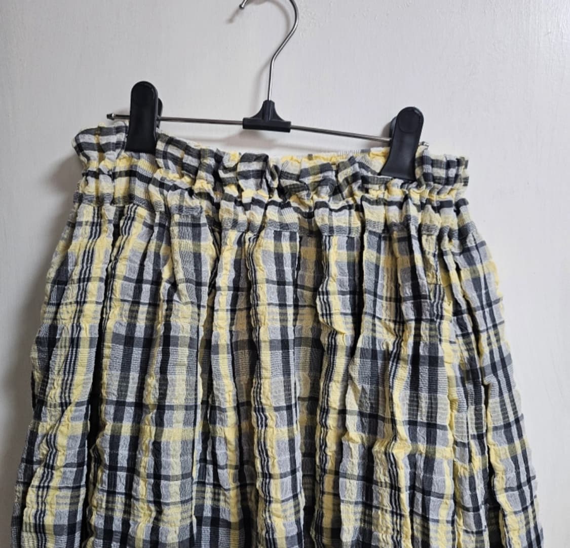 (새상품) 유노이아 체크 스커트 옐로우 (밴딩 프리) 상품이미지6