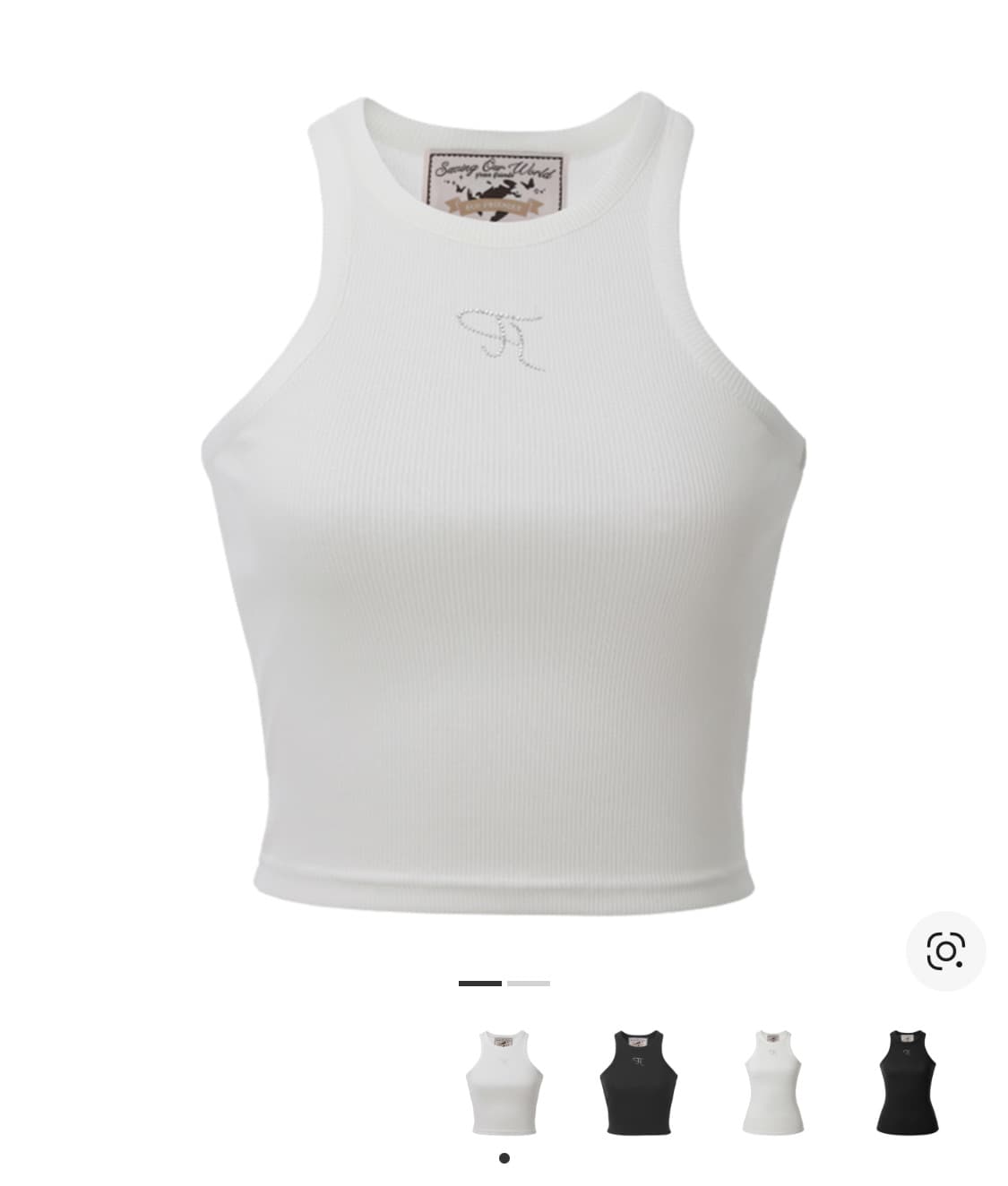 쓰리타임즈 쥬얼리 탱크탑 크롭 화이트 상품이미지1