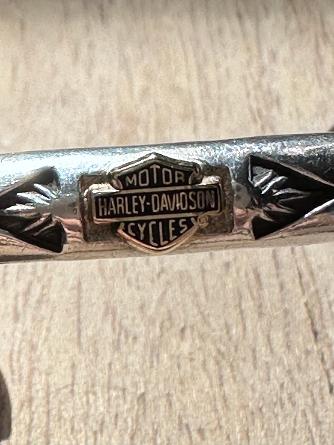 Harley Davidson 모티프 핸드메이드 실버 커프 상품이미지5