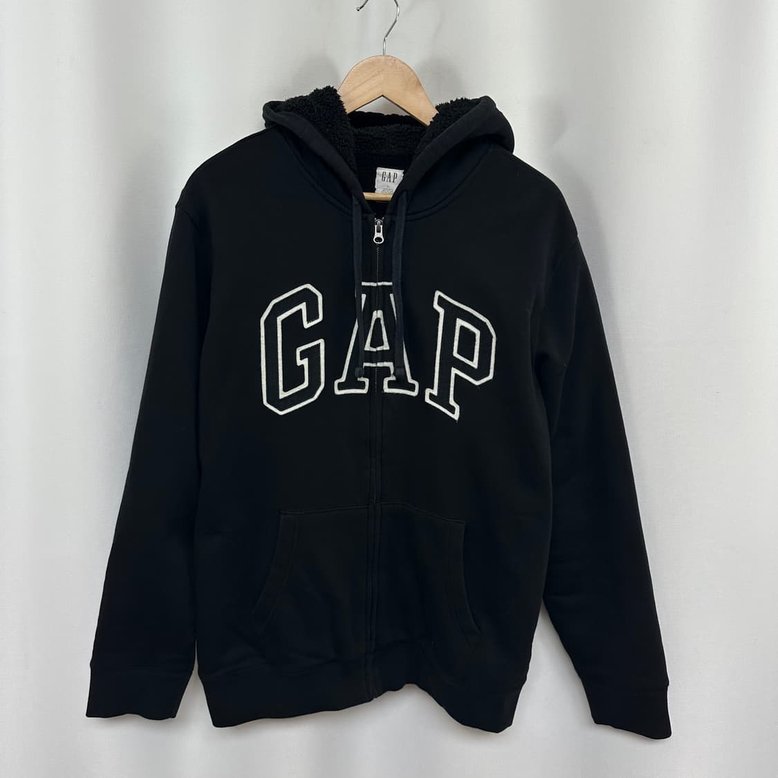   갭 남성 기모 도톰한 후드집업 검정 L  상품이미지1