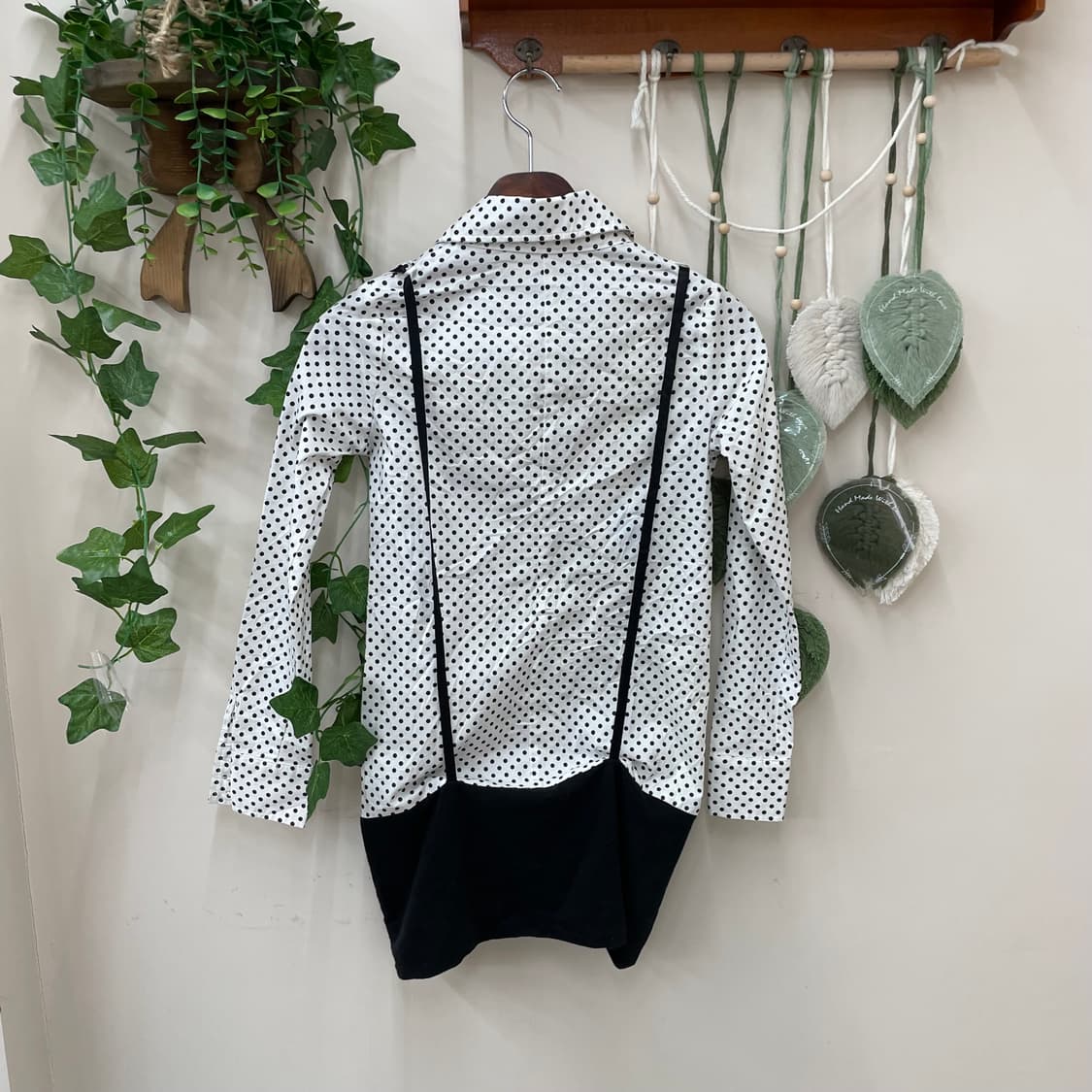 onespo 도트 멜빵 셔츠  상품이미지2