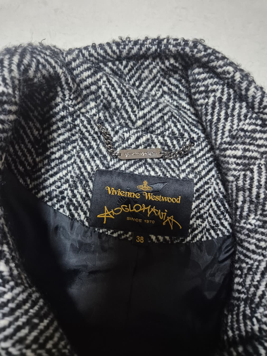 비비안웨스트우드 여성용 헤링본 코트 38 (55-슬림66) 상품이미지2