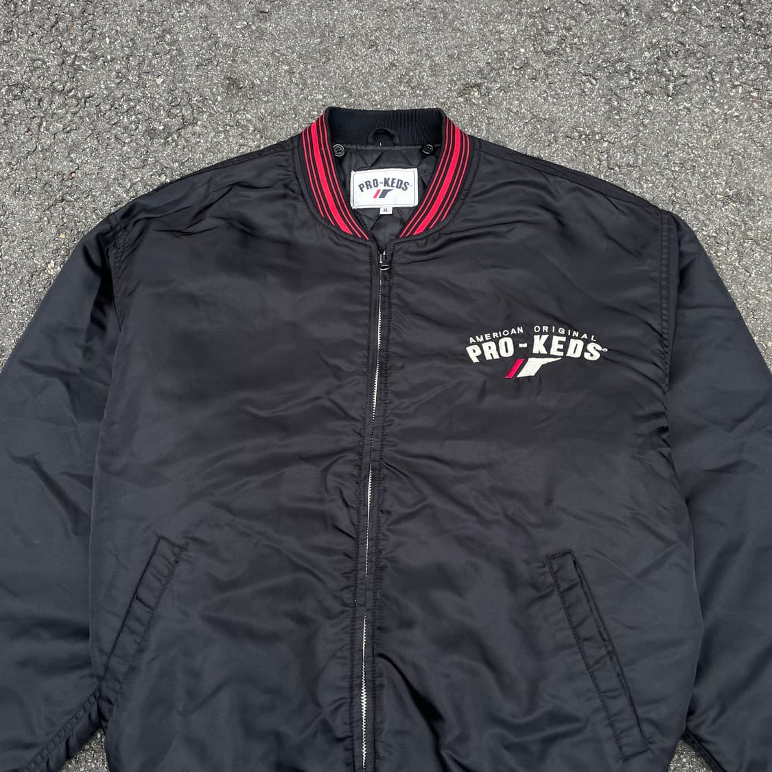 90s PRO-KEDS 프로케즈 재팬 빅로고 봄버 자켓 블루종 마원 3L 상품이미지4