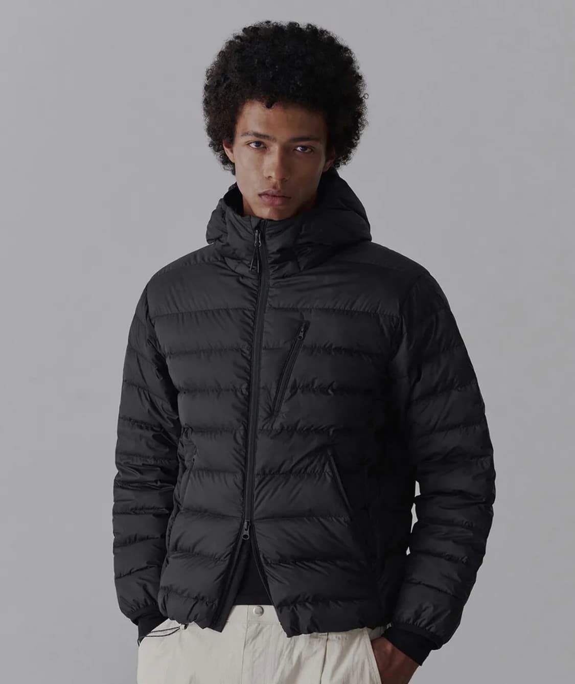 (새상품/XL) 무탠다드 시티 레저 후디드 라이트 다운 재킷 [블랙] 상품이미지1