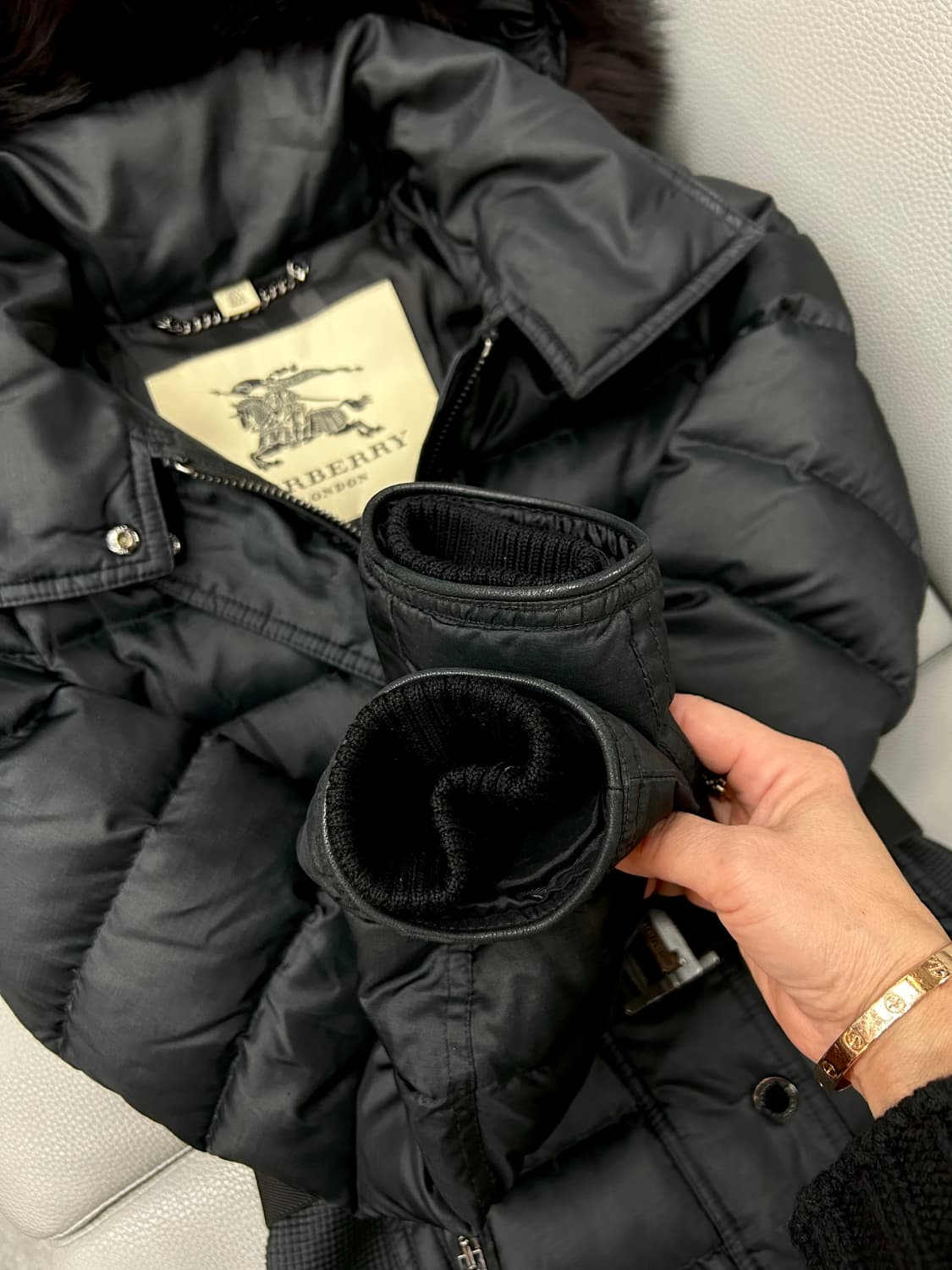 버버리 아비데일 폭스퍼 롱패딩(UK4/44) 상품이미지5