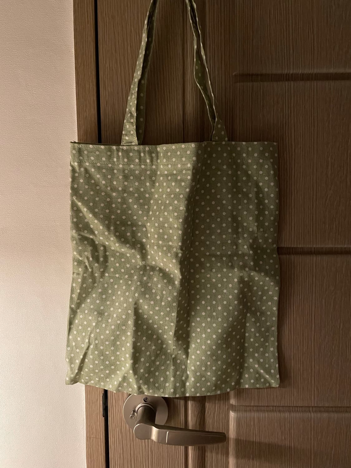 빈티지 초록 땡땡이 장바구니 상품이미지1