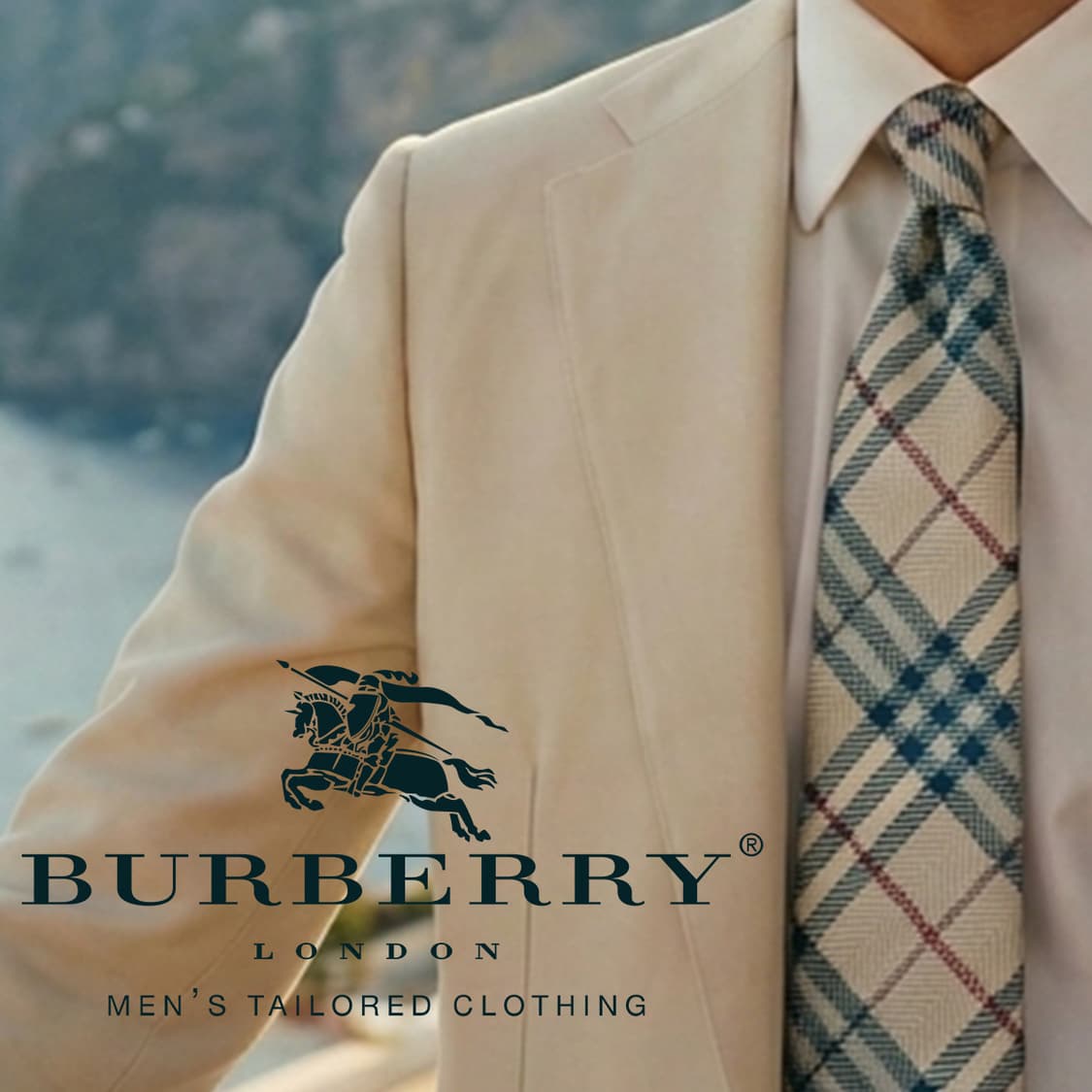 버버리 실크 베이지 체크 패턴 넥타이 8.5cm A등급 E890 상품이미지1