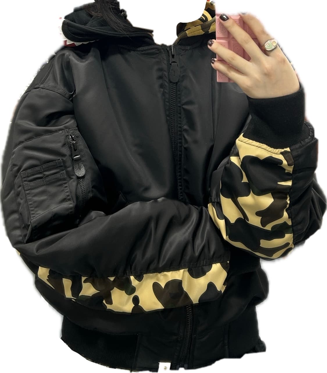 베이프 샤크 MA-1 후드 자켓 상품이미지1