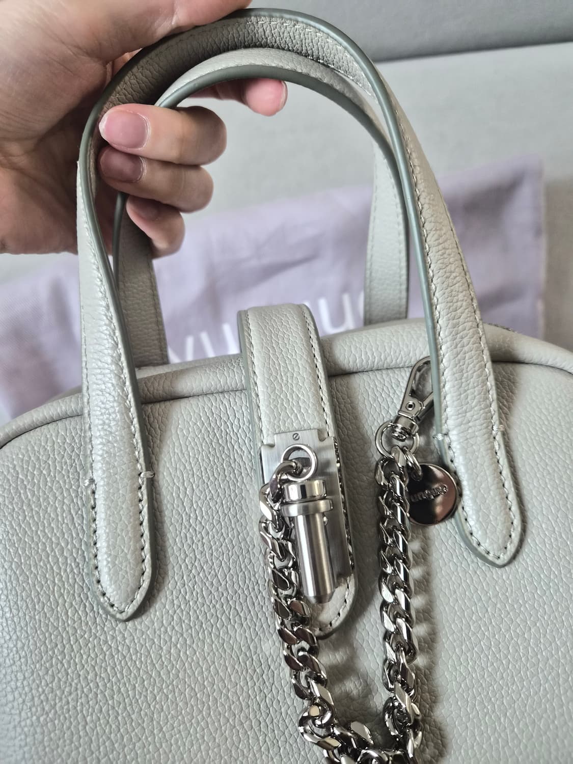 (체인포함)분크 토크 토트백 S 라이트베이지 상품이미지7