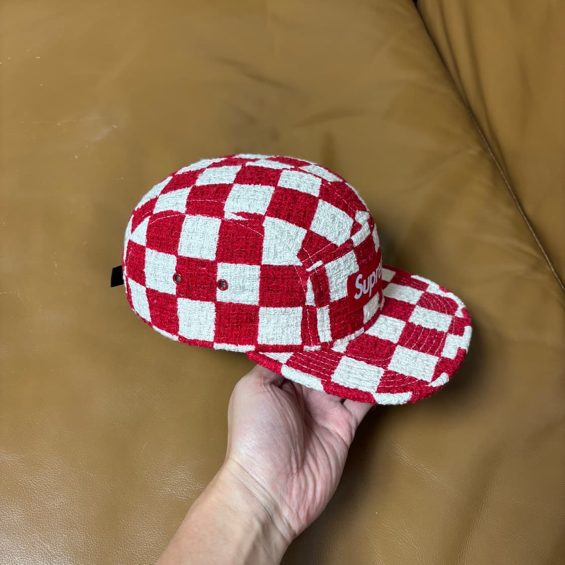 Supreme 슈프림 체커보드 레드 캠프캡 모자 (Checkboard) 상품이미지3