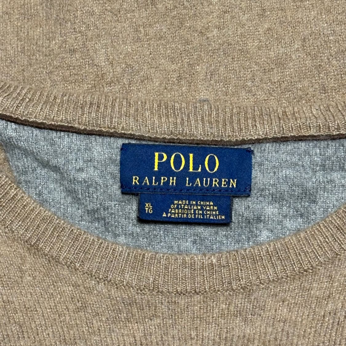 Polo Ralph Lauren 100% 메리노울 라운드넥 베이지 니트 상품이미지3