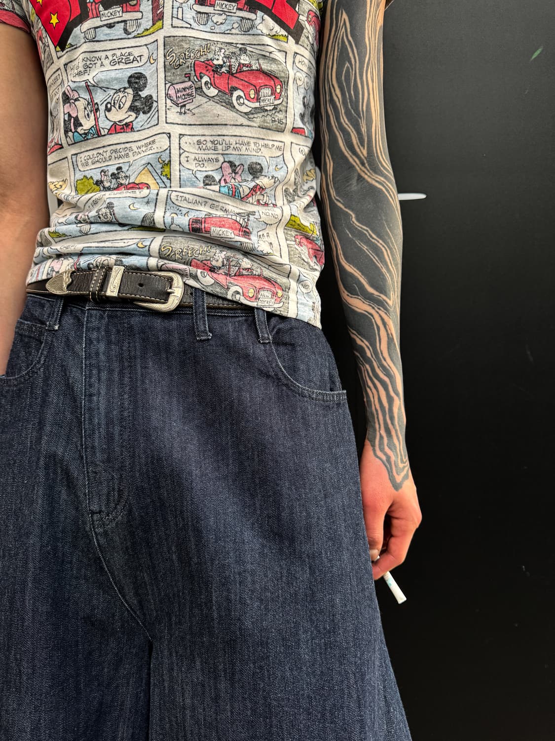 Ne-net – Denim Sarouel Half Pants 상품이미지2